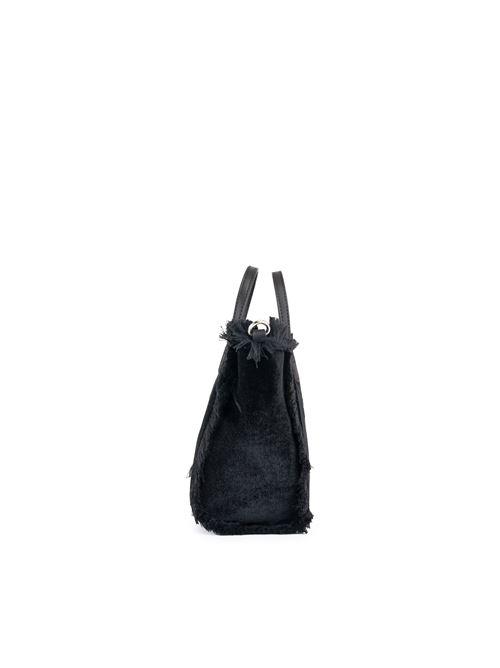 Borsa Vanity Mini in velluto con strass nero Mc2 Saint Barth | VANITY MINI W00504G VELVET STRASS LOGO 00